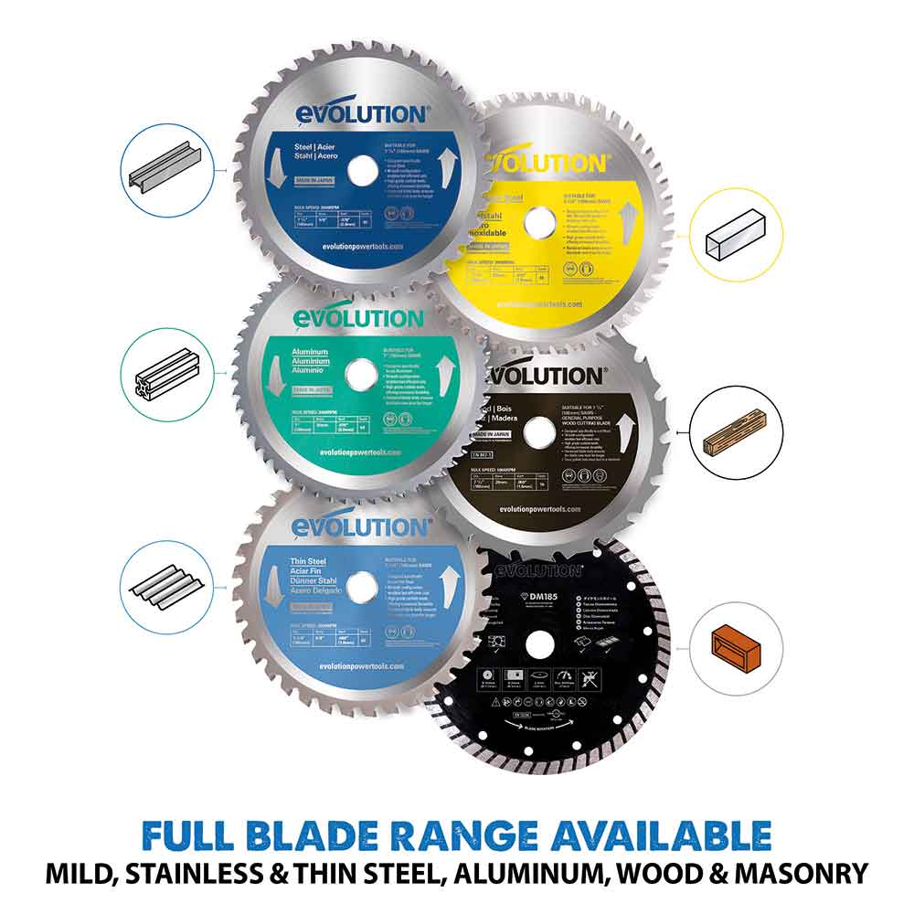 Evolution 185mm Aluminium Cutting 60T TCT Circular Saw Blade - Image 4