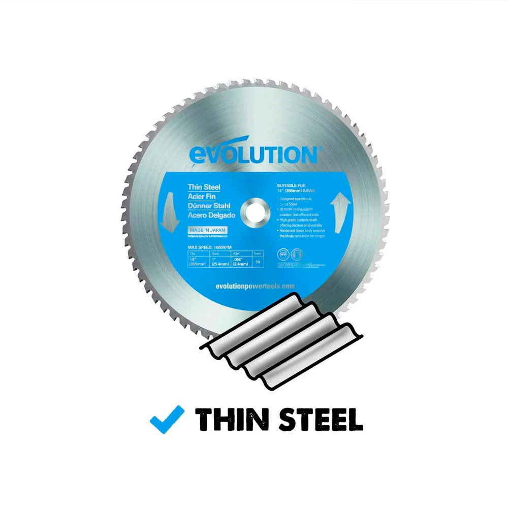 Evolution 185mm Thin Steel Mitre Saw Blade 68T - Image 4