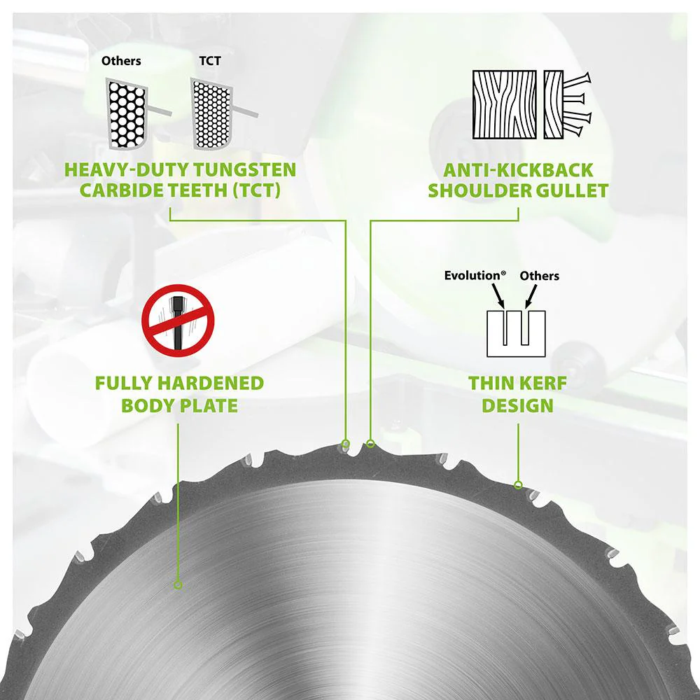 Evolution Fury 255mm Multi-Material Cutting 24T Blade (Cosmetic Defects) Refurbished - Image 5