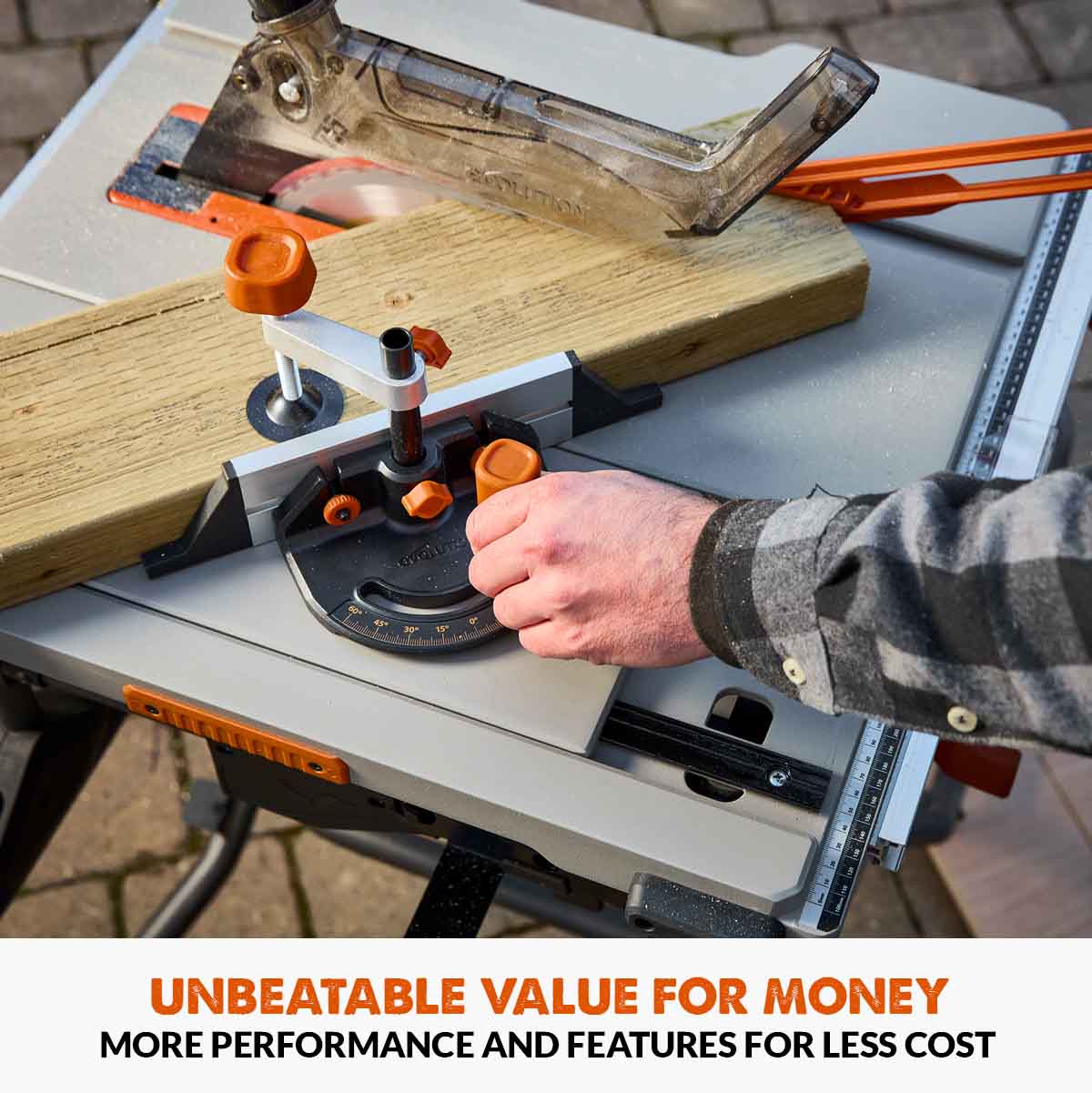 B-stock Refurbished Evolution R255TBL+ 230v Portable Jobsite Table Saw with 255mmTCT Multi-material Blade - Image 10