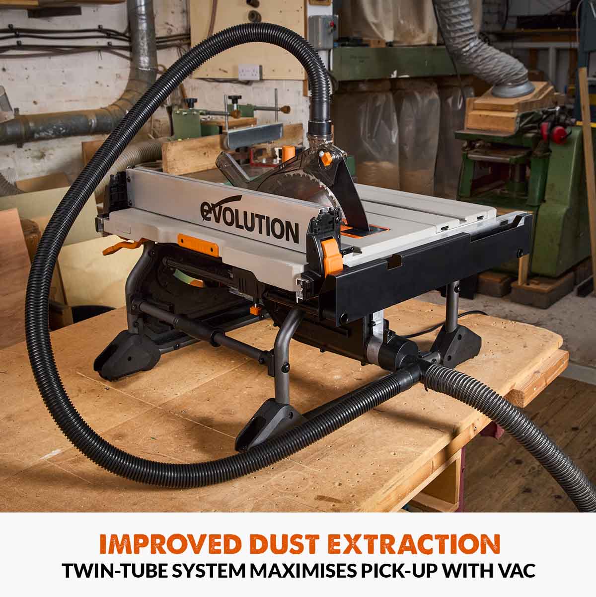 B-stock Refurbished Evolution R255TBL+ 230v Portable Jobsite Table Saw with 255mmTCT Multi-material Blade - Image 21