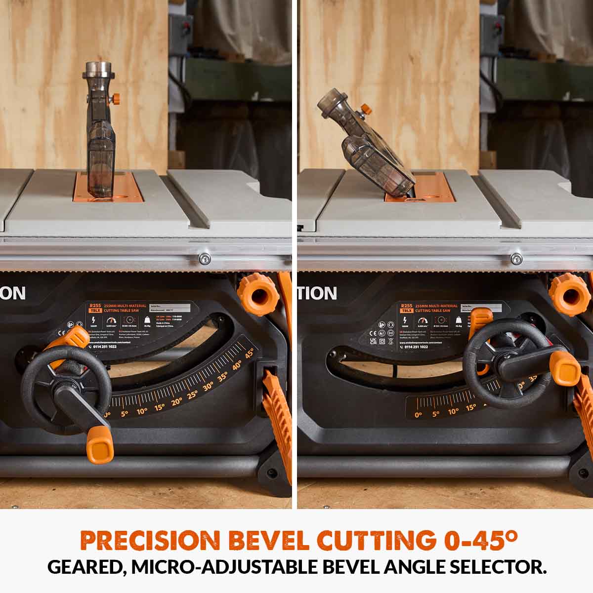 B-stock Refurbished Evolution R255TBL+ 230v Portable Jobsite Table Saw with 255mmTCT Multi-material Blade - Image 7