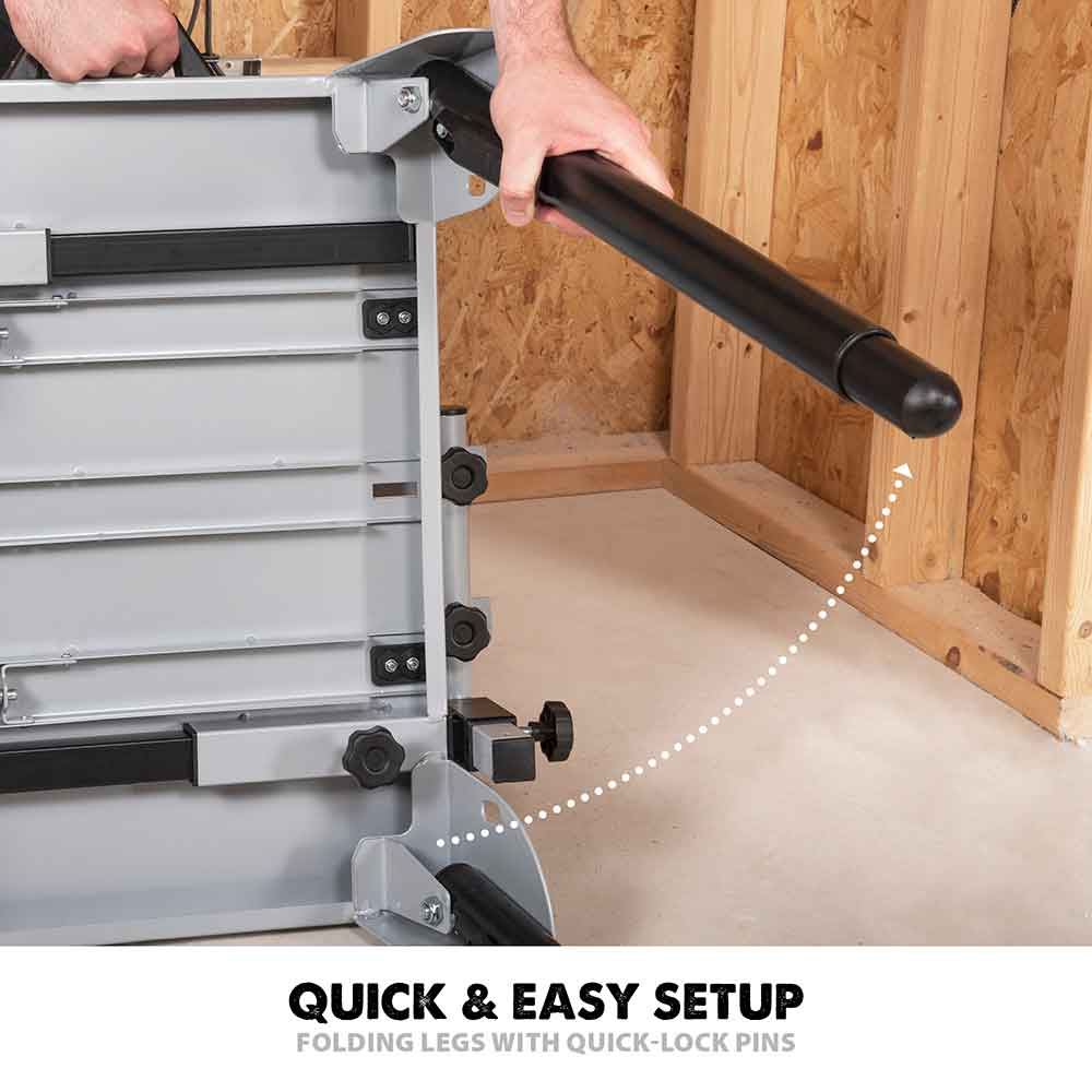 Evolution Chop Saw Stand With Telescopic Arms And Folding Legs for 355CPS Saws - Image 9