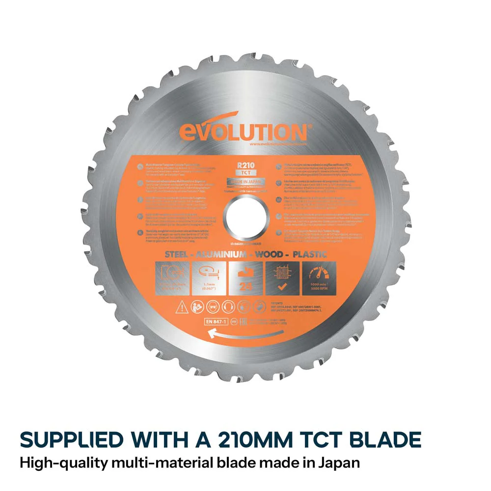 Evolution R210SMS-300+ Sliding Mitre Saw & Stand Bundle - Image 4