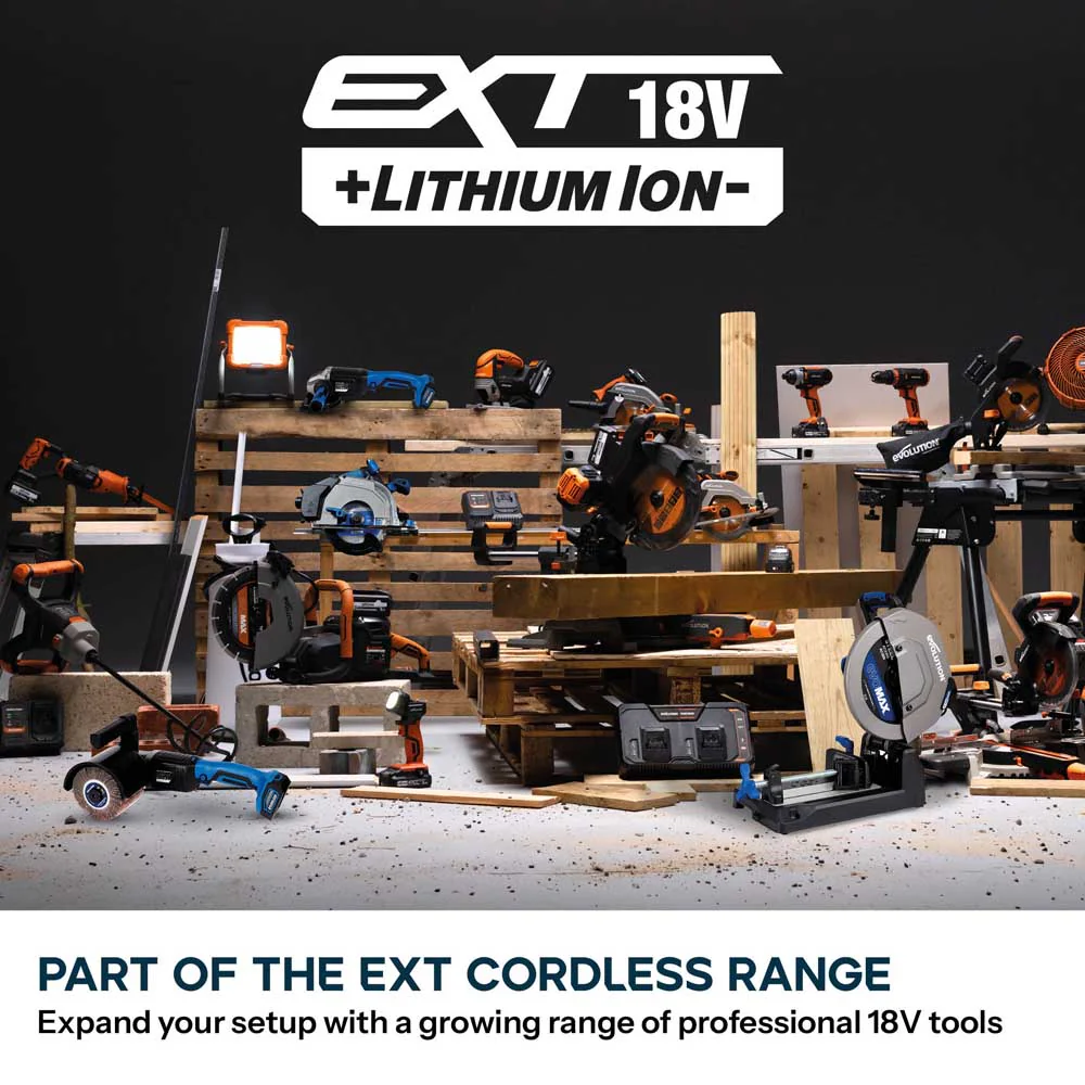 Evolution 125mm (5") Cordless Angle Grinder | 18V Brushless Metal Cutting & Grinding Tool | S125AGR-Li - Image 10