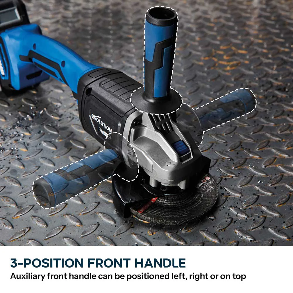 Evolution 125mm (5") Cordless Angle Grinder | 18V Brushless Metal Cutting & Grinding Tool | S125AGR-Li - Image 9