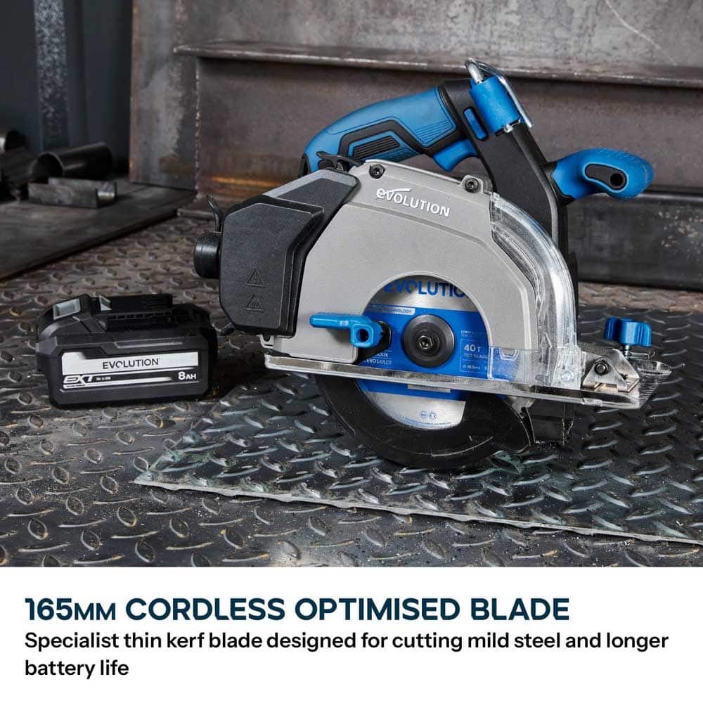 Evolution 165mm Mild Steel Cutting 40T TCT Circular Saw Blade Optimized For Cordless - Image 3