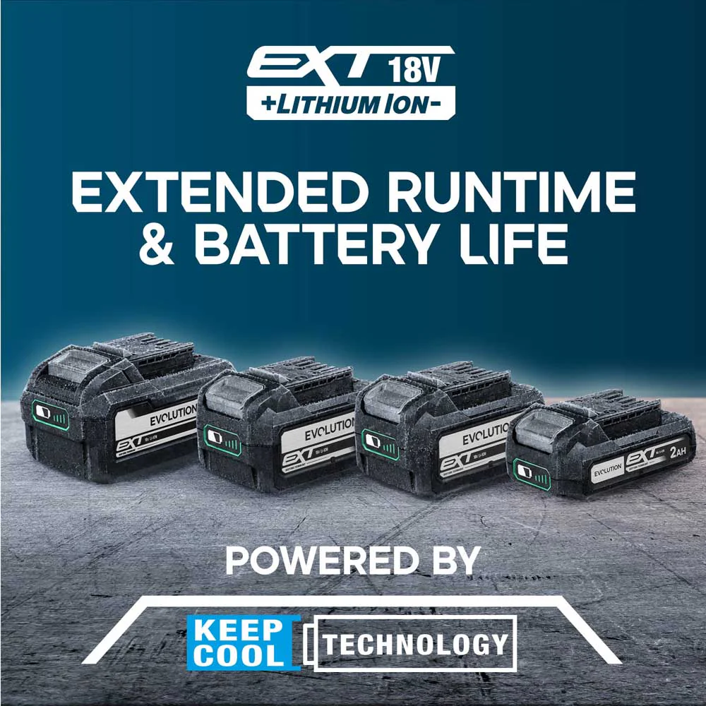 Evolution Cordless R18BAT-Li2 2Ah Li-Ion Battery 18v EXT - Image 3