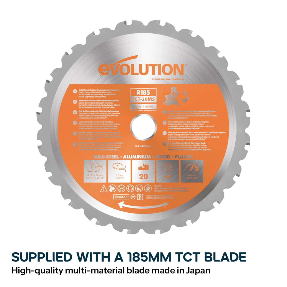 Evolution Cordless R185CMS-Li 185mm Compound Mitre Saw & Stand Bundle - Image 5