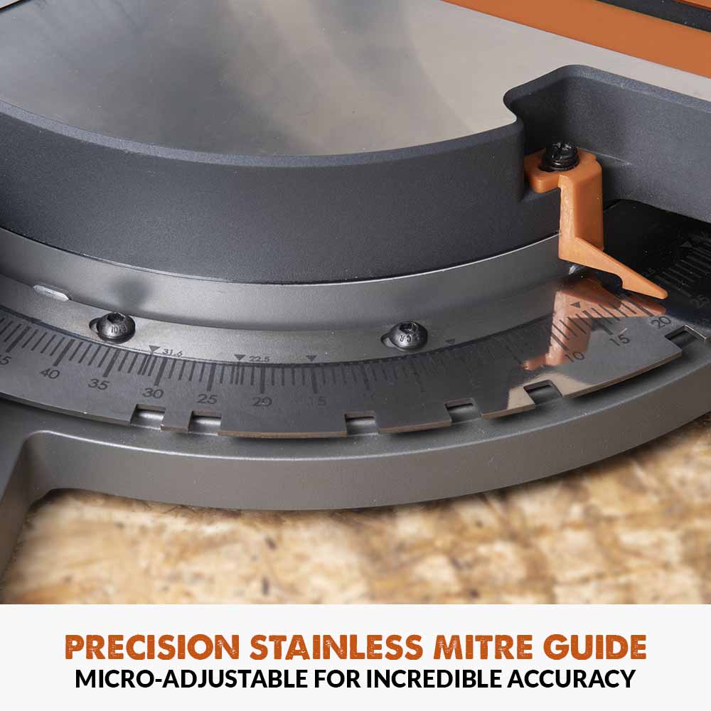 Evolution Cordless R255SMS-DB-Li Double Bevel Mitre Saw & Universal Stand Bundle - Image 16
