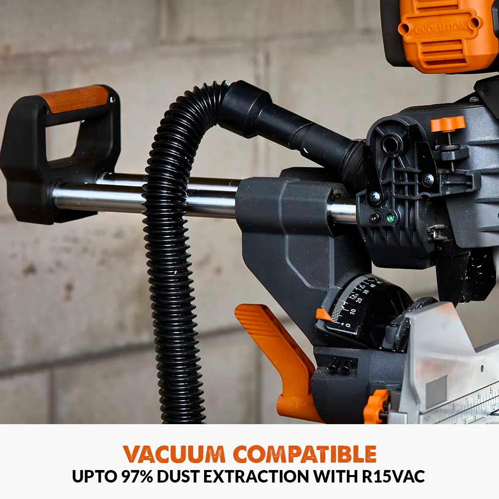 Evolution Cordless R255SMS-DB-Li Double Bevel Mitre Saw & XL Stand - Image 15