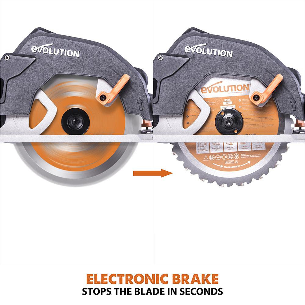 Evolution R185CCS 185mm 110V Circular Saw with TCT Multi-Material Cutting Blade - Image 16