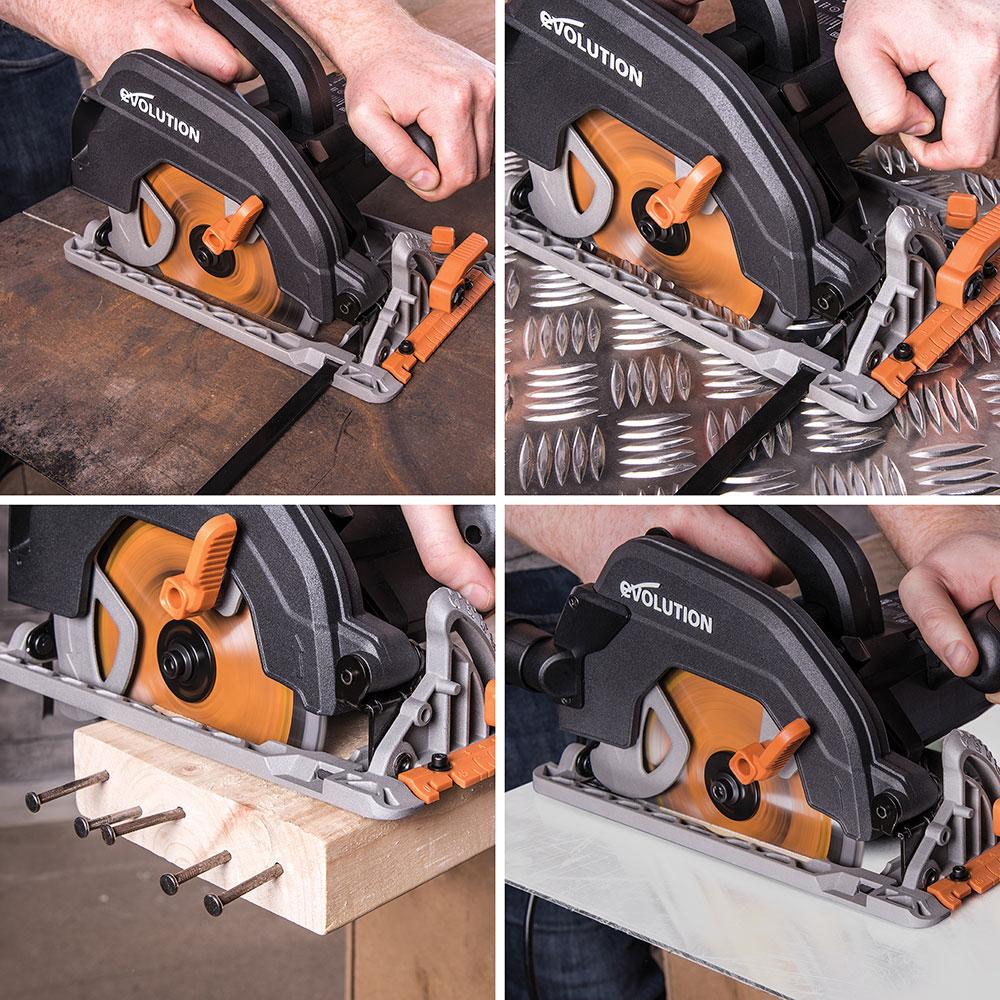 Evolution R185CCS 185mm 110V Circular Saw with TCT Multi-Material Cutting Blade - Image 3