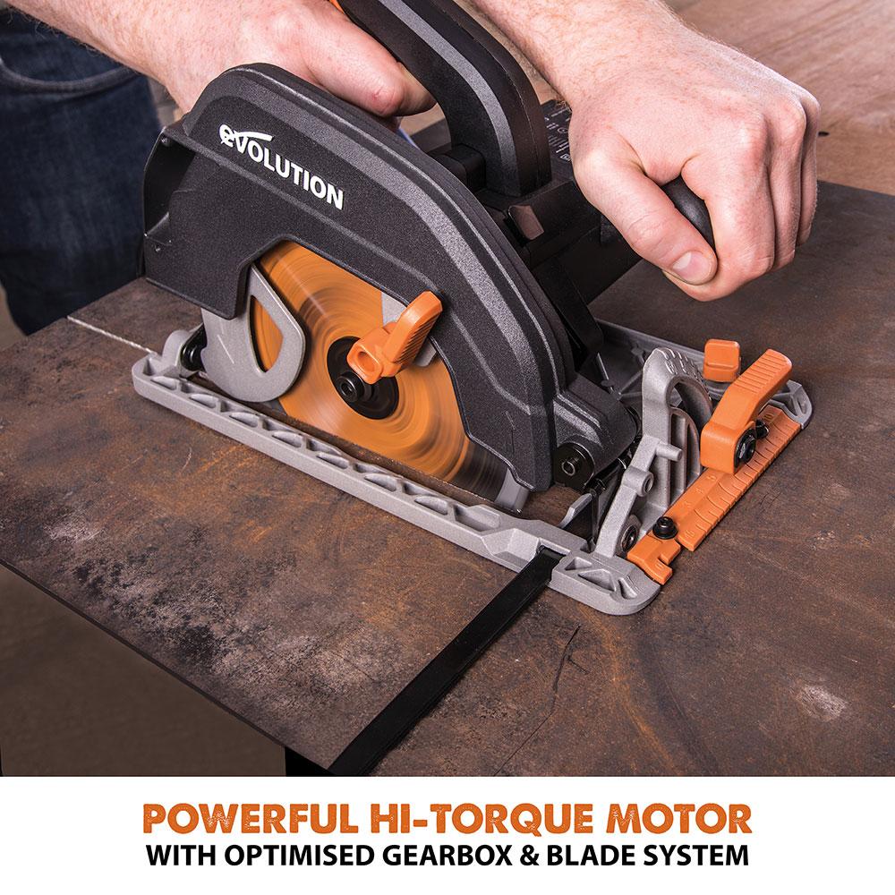 Evolution R185CCS 185mm 110V Circular Saw with TCT Multi-Material Cutting Blade - Image 6