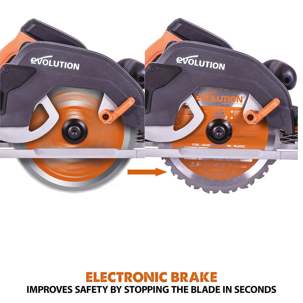 Evolution R185CCSX+ 185mm Circular Saw with TCT Multi-Material Cutting Blade (Refurbished - Like New) - Image 17