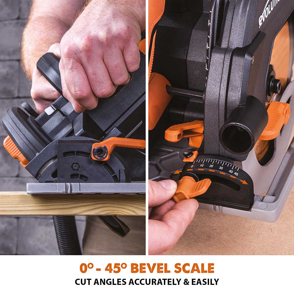 Evolution R185CCSX Handheld Circular Saw, ST2800-G2 2.8m 2-piece Track & 3-piece Mini-Track Bundle - Image 12
