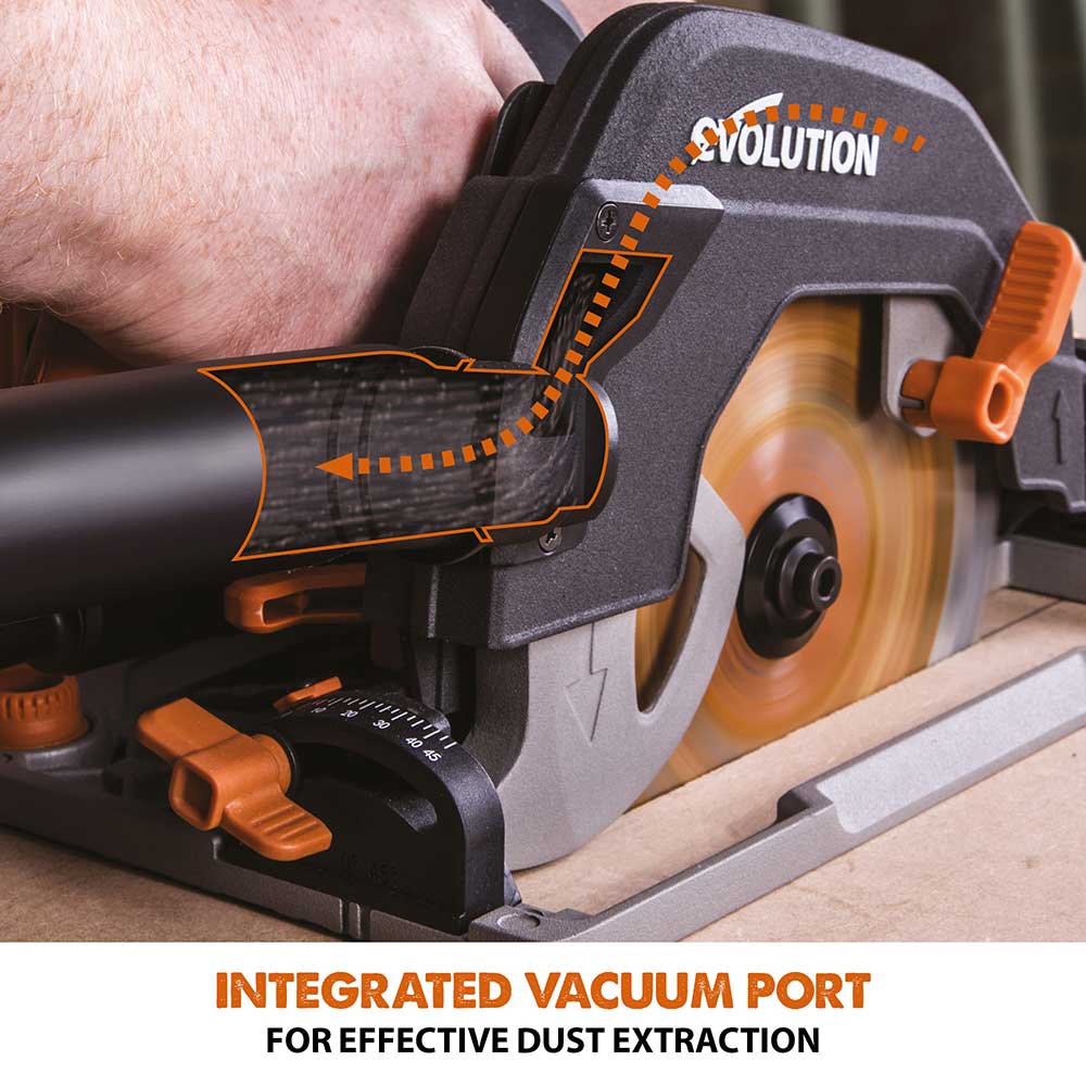 Evolution R185CCSX Handheld Circular Saw, ST2800-G2 2.8m 2-piece Track & 3-piece Mini-Track Bundle - Image 17