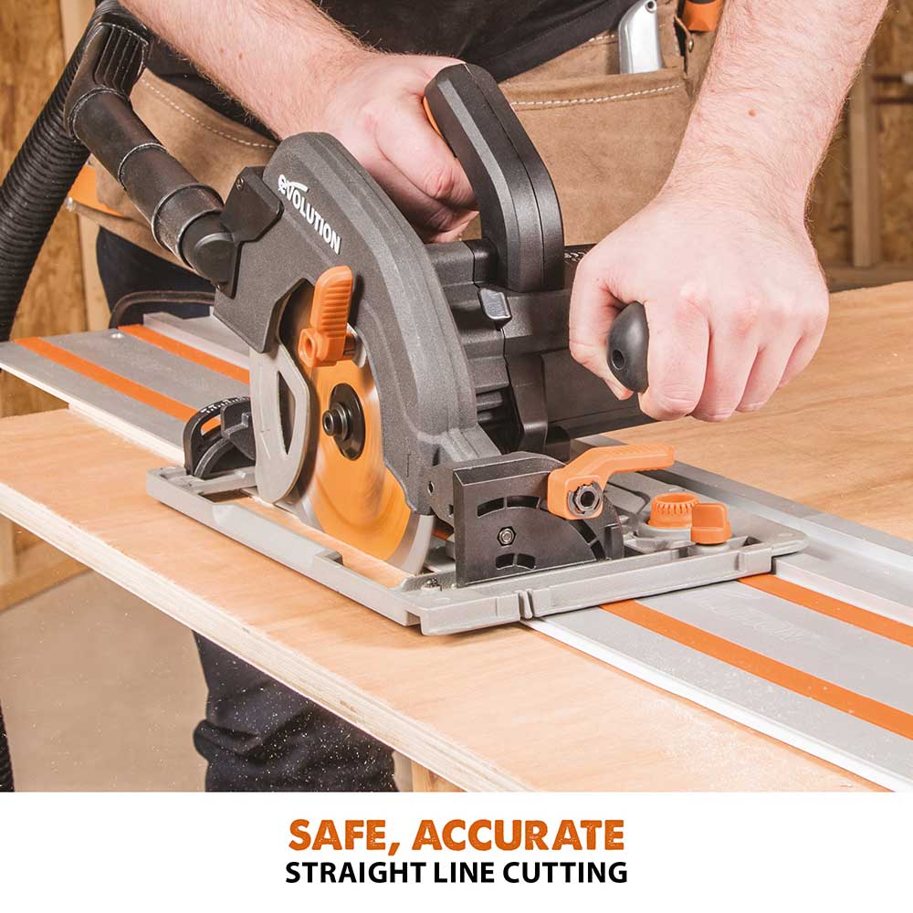 Evolution R185CCSX Handheld Circular Saw, ST2800-G2 2.8m 2-piece Track & 3-piece Mini-Track Bundle - Image 19