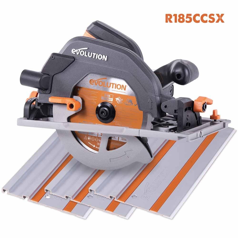 Evolution R185CCSX Handheld Circular Saw, ST2800-G2 2.8m 2-piece Track & 3-piece Mini-Track Bundle - Image 3