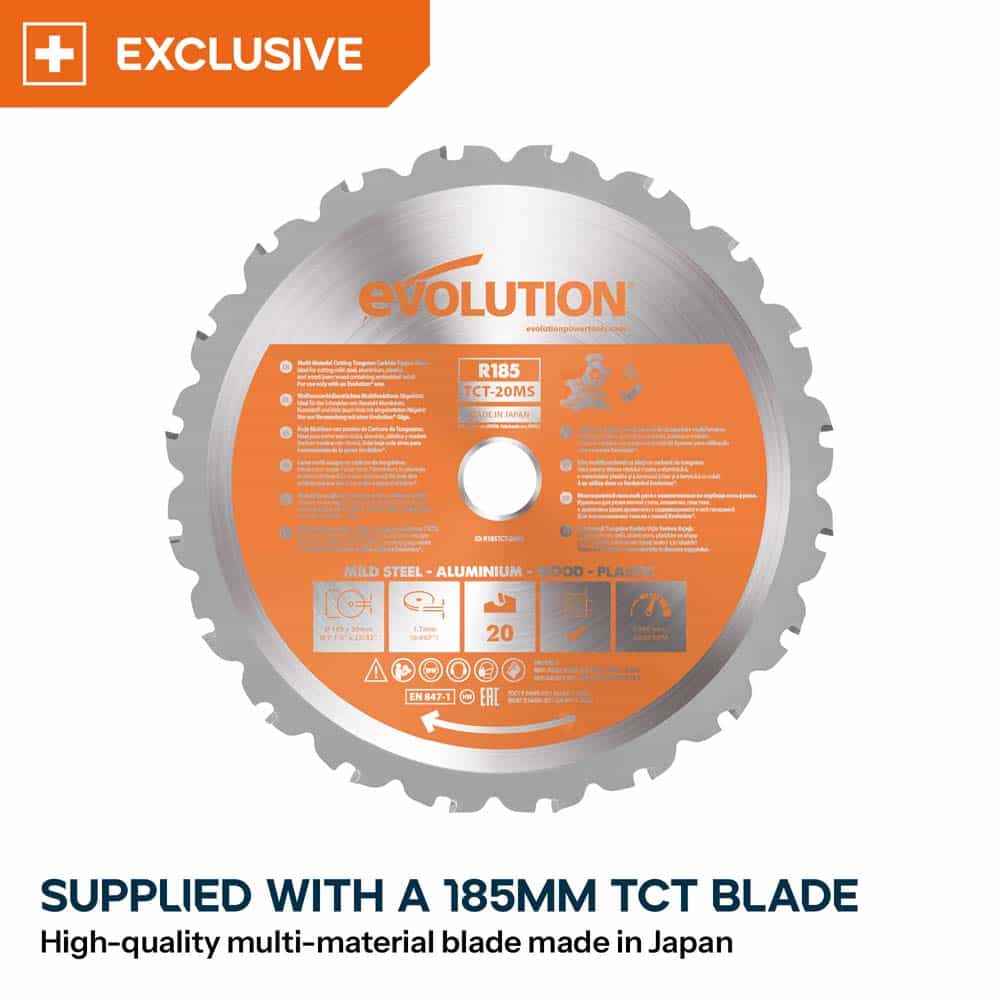 Evolution R185SMS+ 185mm Sliding Mitre Saw & Stand Bundle - Image 5