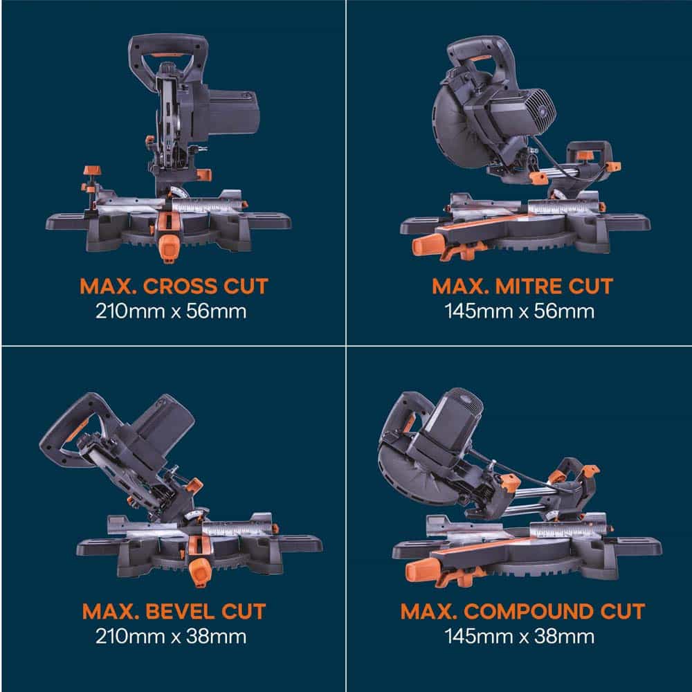 Evolution R185SMS+ 185mm Sliding Mitre Saw & Stand Bundle - Image 7