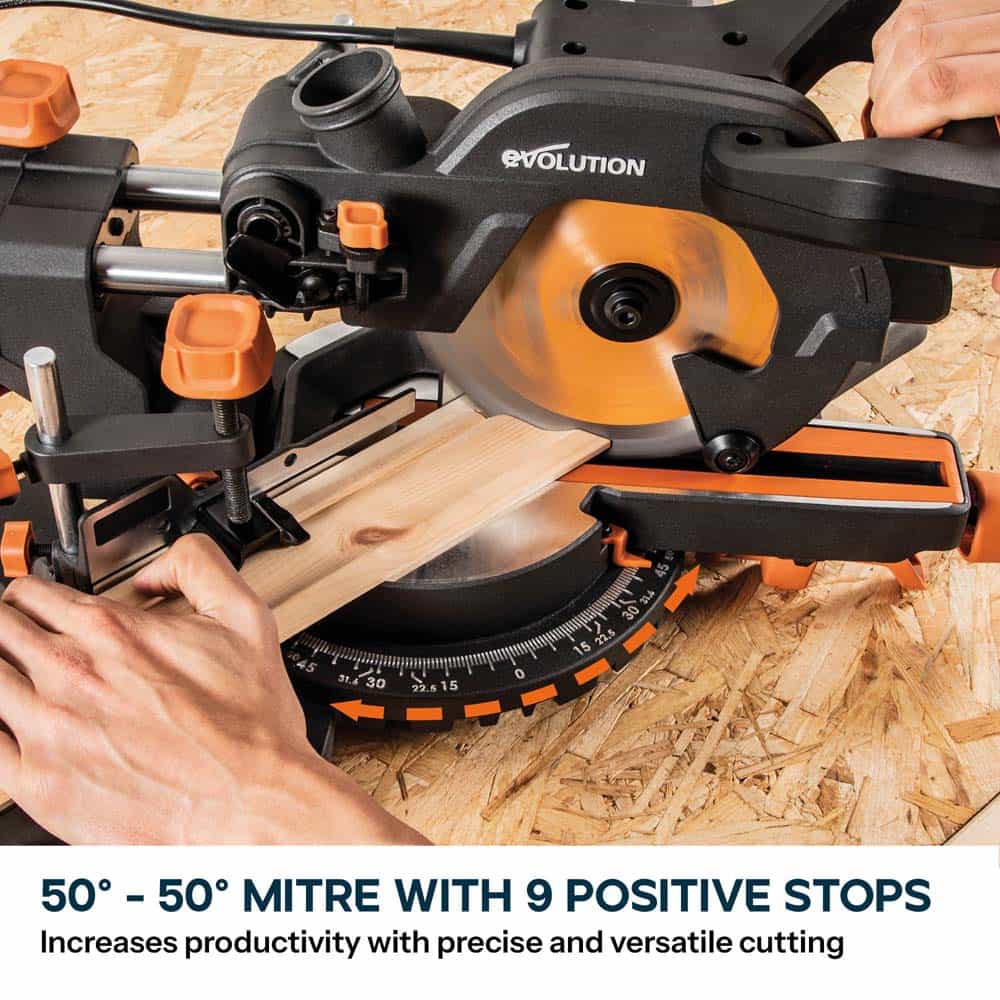 Evolution R185SMS+ 185mm Sliding Mitre Saw & Stand Bundle - Image 8