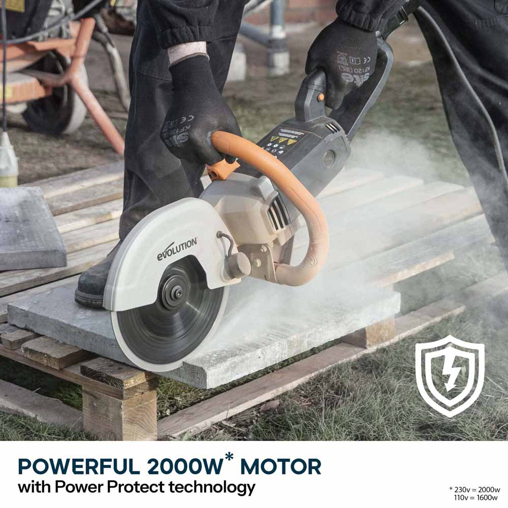 Evolution R230DCTX 230mm Electric Disc Cutter Concrete Saw, Bladeless - Image 6