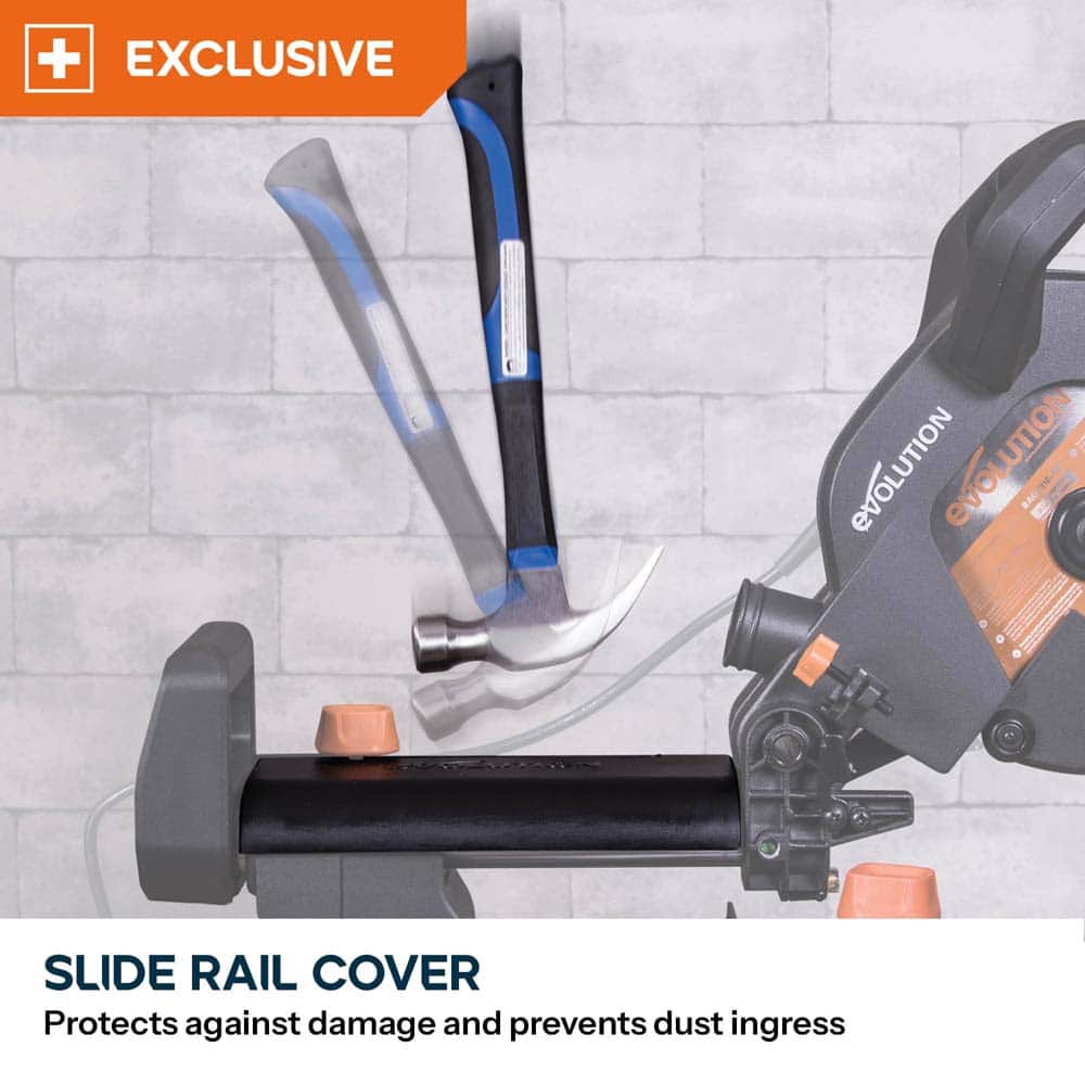Evolution R255SMS+ 255mm Sliding Compound Mitre Saw & Evolution XL Rolling Mitre Saw Stand Bundle - Image 20