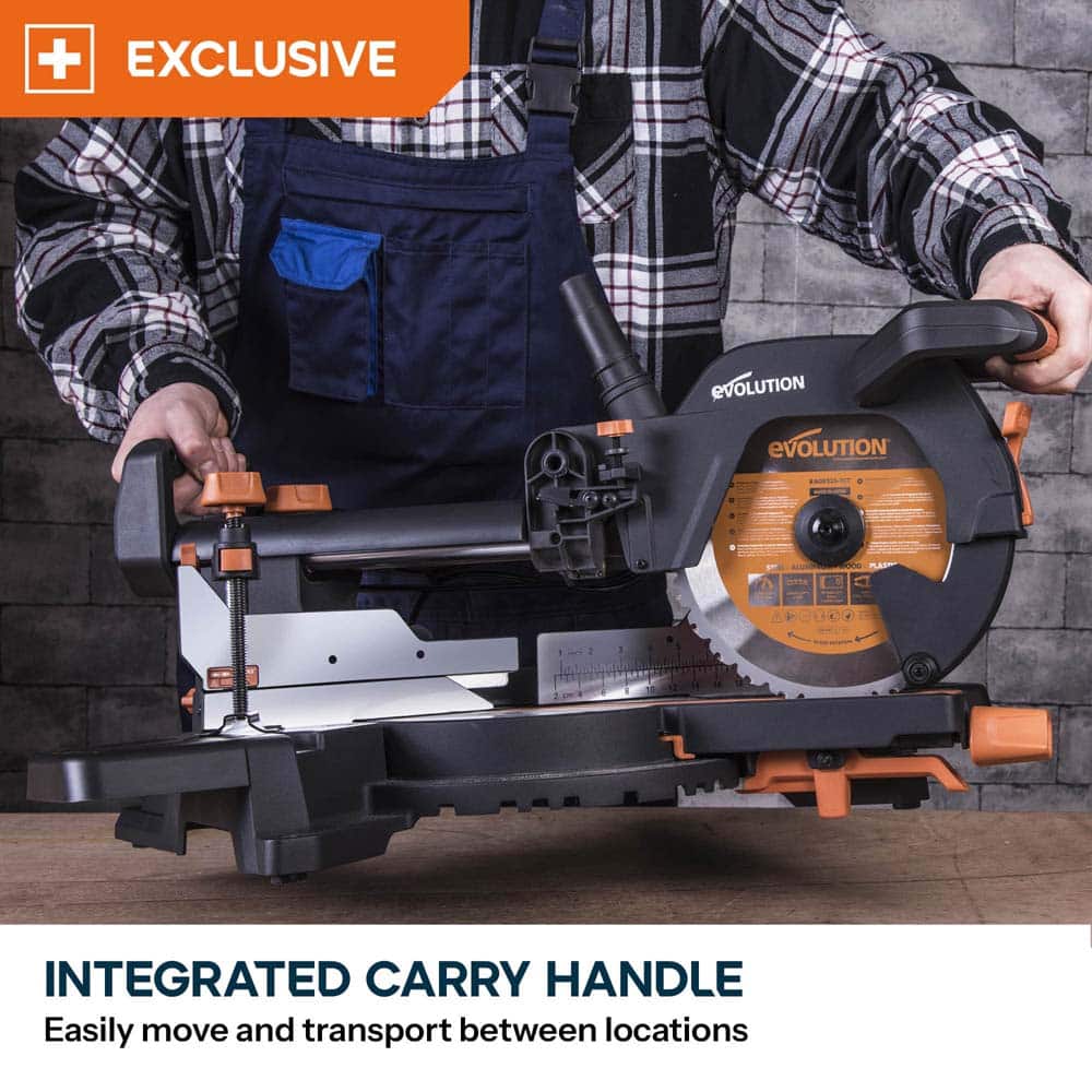 Evolution R255SMS+ 255mm Sliding Compound Mitre Saw & Evolution XL Rolling Mitre Saw Stand Bundle - Image 22