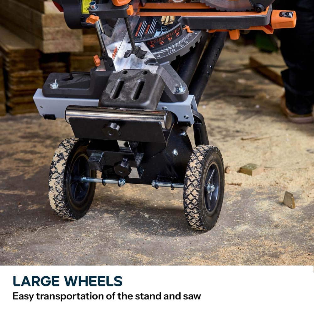 Evolution R255SMS+ 255mm Sliding Compound Mitre Saw & Evolution XL Rolling Mitre Saw Stand Bundle - Image 26