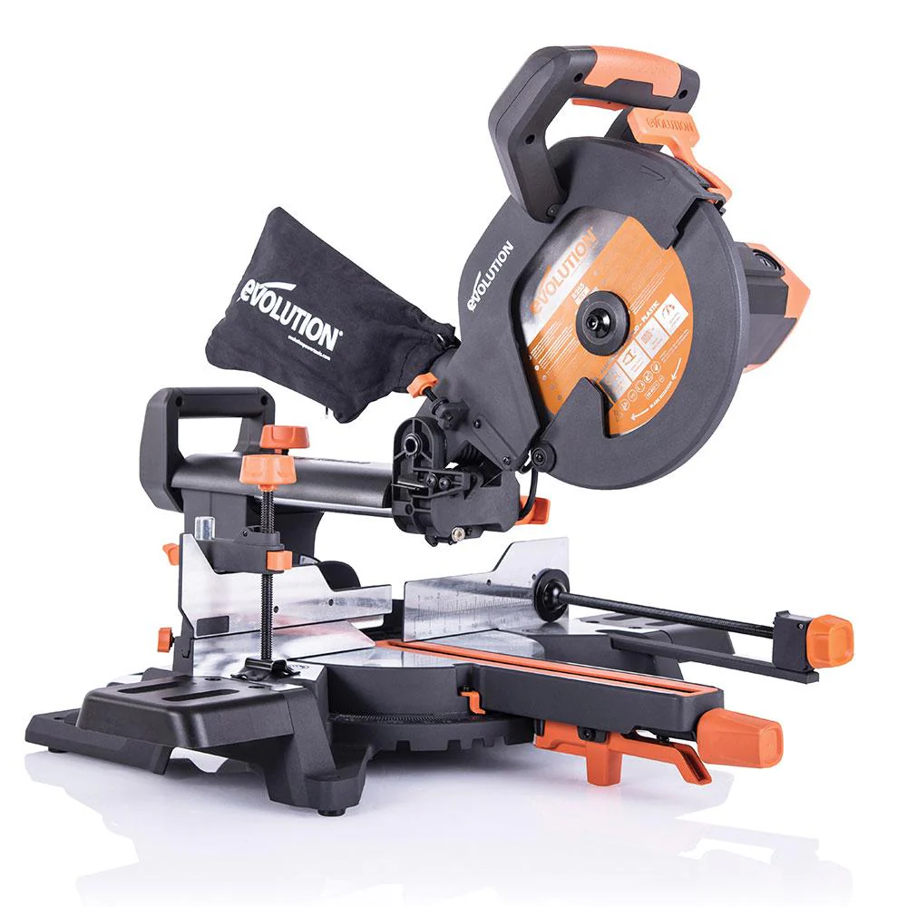 Evolution R255SMS+ 255mm Sliding Compound Mitre Saw & Evolution XL Rolling Mitre Saw Stand Bundle - Image 3
