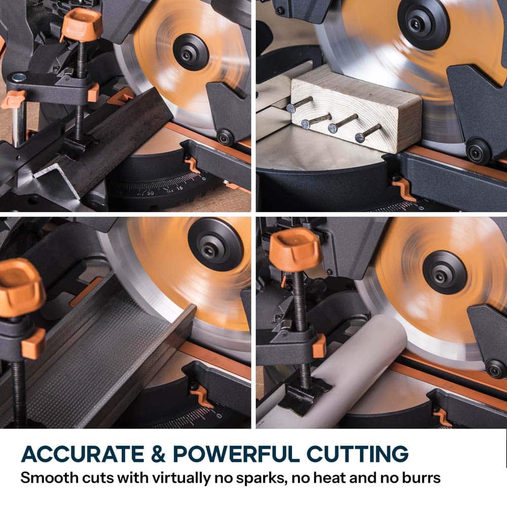 Evolution R255SMS+ 255mm Sliding Compound Mitre Saw & Evolution XL Rolling Mitre Saw Stand Bundle - Image 6