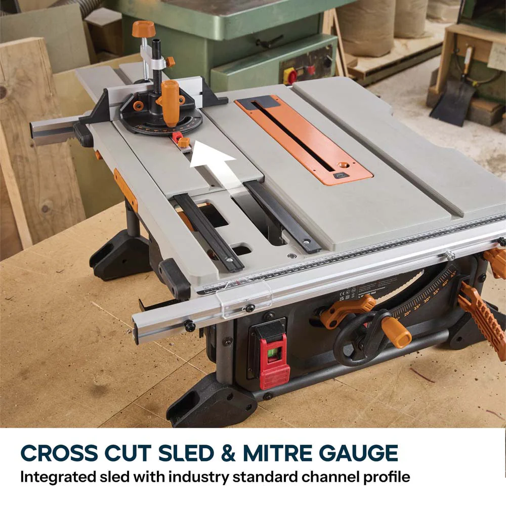 Evolution R255TBL+ 230v Portable Jobsite Table Saw with 255mmTCT Multi-material Blade - Image 12