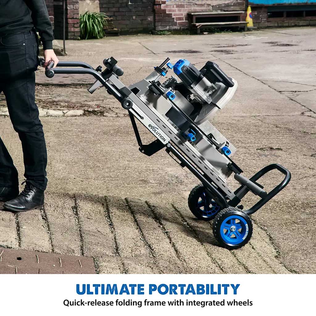 Evolution S355MCS 355mm Heavy Duty Chop Mitre Saw & Wheeled Stand Bundle - Image 26