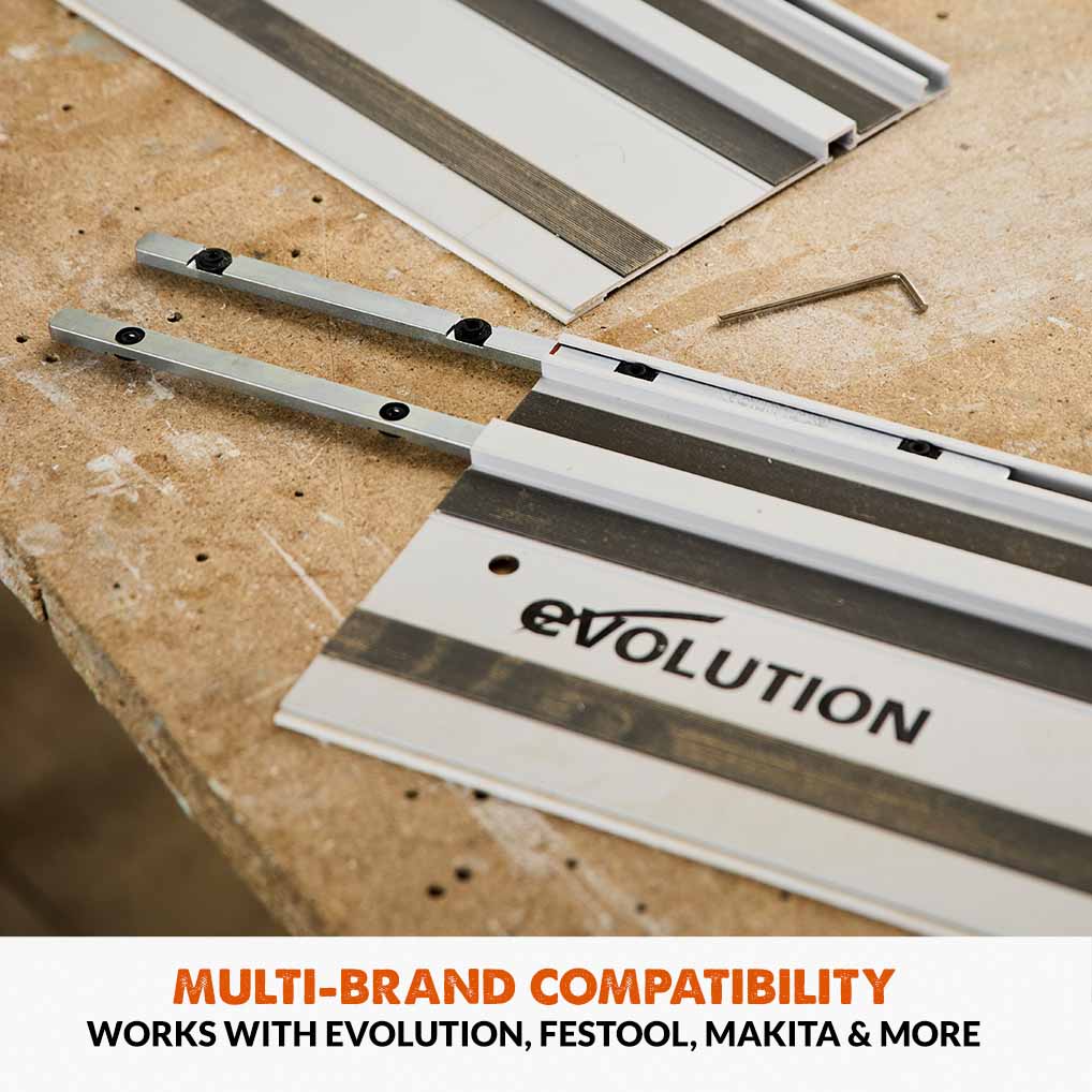 Evolution R185CCSX+ Circular Saw & ST2800-G2 Universal 2.8m Track Bundle (2x 1400mm ) With Self-Aligning Connectors - Image 4