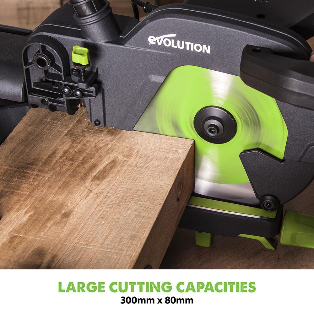 Evolution F255SMS 255mm Sliding Mitre Saw With TCT Multi-Material Cutting Blade (230v) (Refurbished - Fair Condition) - Image 4