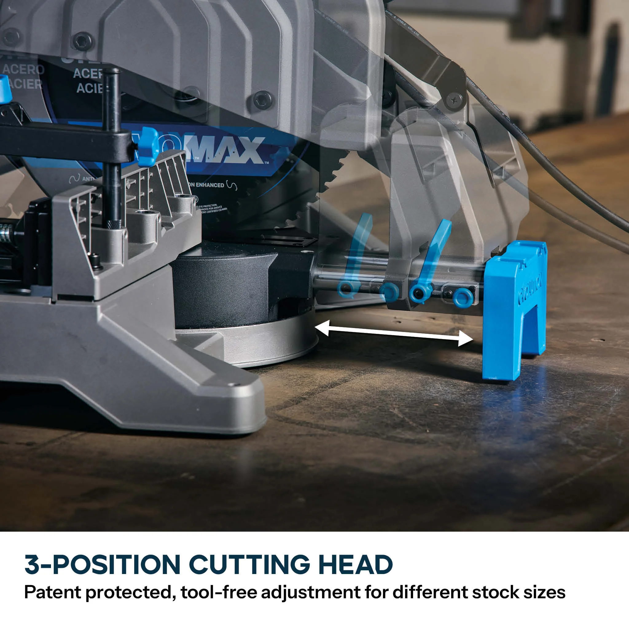 Evolution 355mm Metal Cutting Mitre Chop Saw with EVOMAX 80T Cermet Long-Life Blade, Intelligent Motor Technology & Shadowline Guide | S355MCS-G2 - Image 13