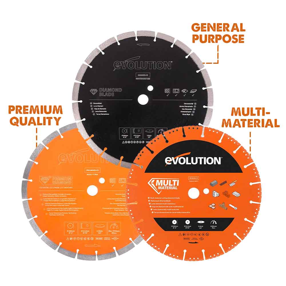 Evolution 230mm Premium Diamond Disc Cutter Blade, 22.2mm Bore - Image 6