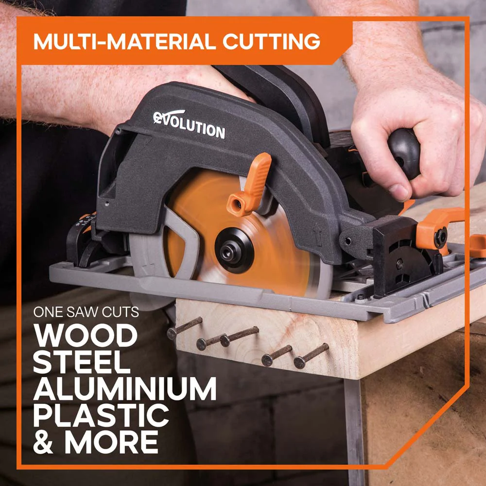 Evolution R185CCSX+ 185mm Circular Saw with TCT Multi-Material Cutting Blade - Image 2