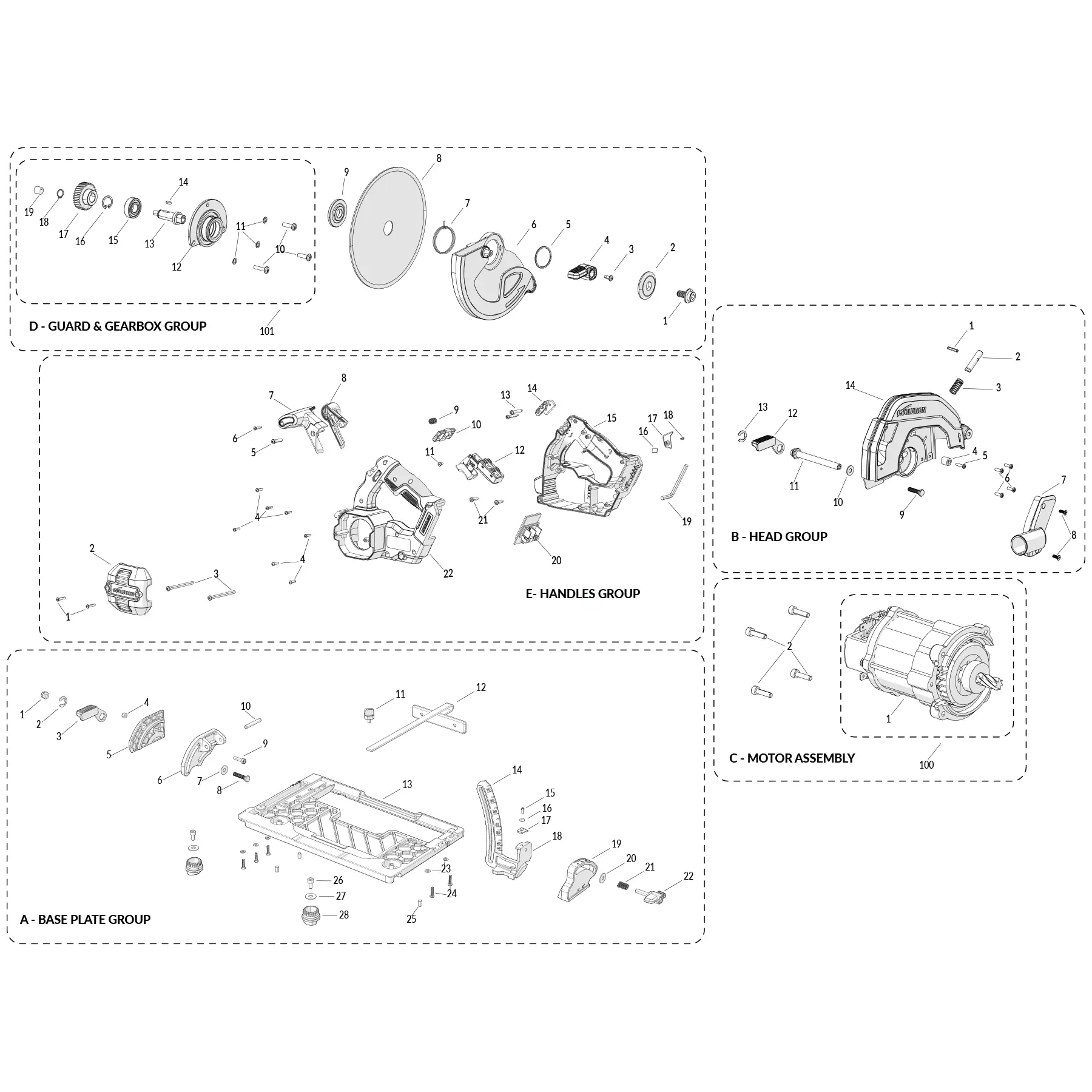 R185CCSX-LI 185mm Cordless Track Compatible Circular Saw Spare Parts - Image 2