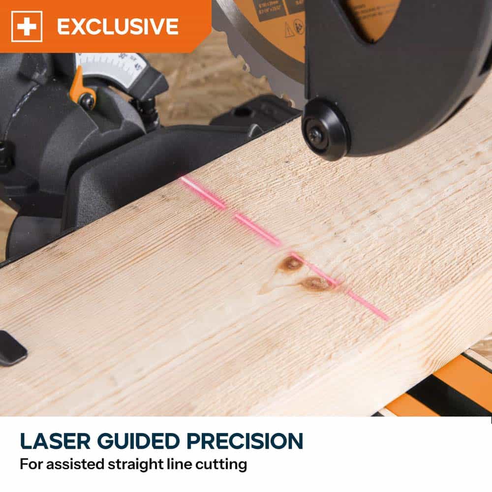 Evolution R185SMS+ 185mm Sliding Compound Mitre Saw With TCT Multi-Material Cutting Blade (230V) - Image 11