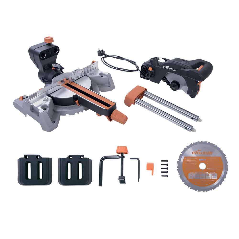Evolution R210SMS 210mm Sliding Mitre Saw With TCT Multi-Material Cutting Blade - Image 19