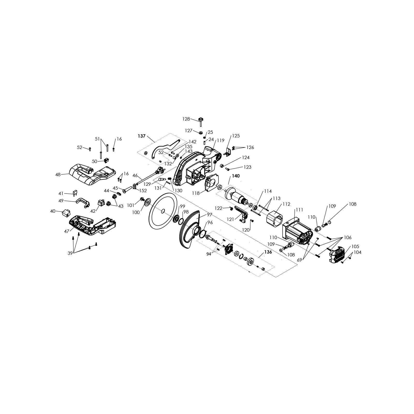 Evolution R210SMS 110V Sliding Mitre Saw Spare Parts (Head Section) - Image 2