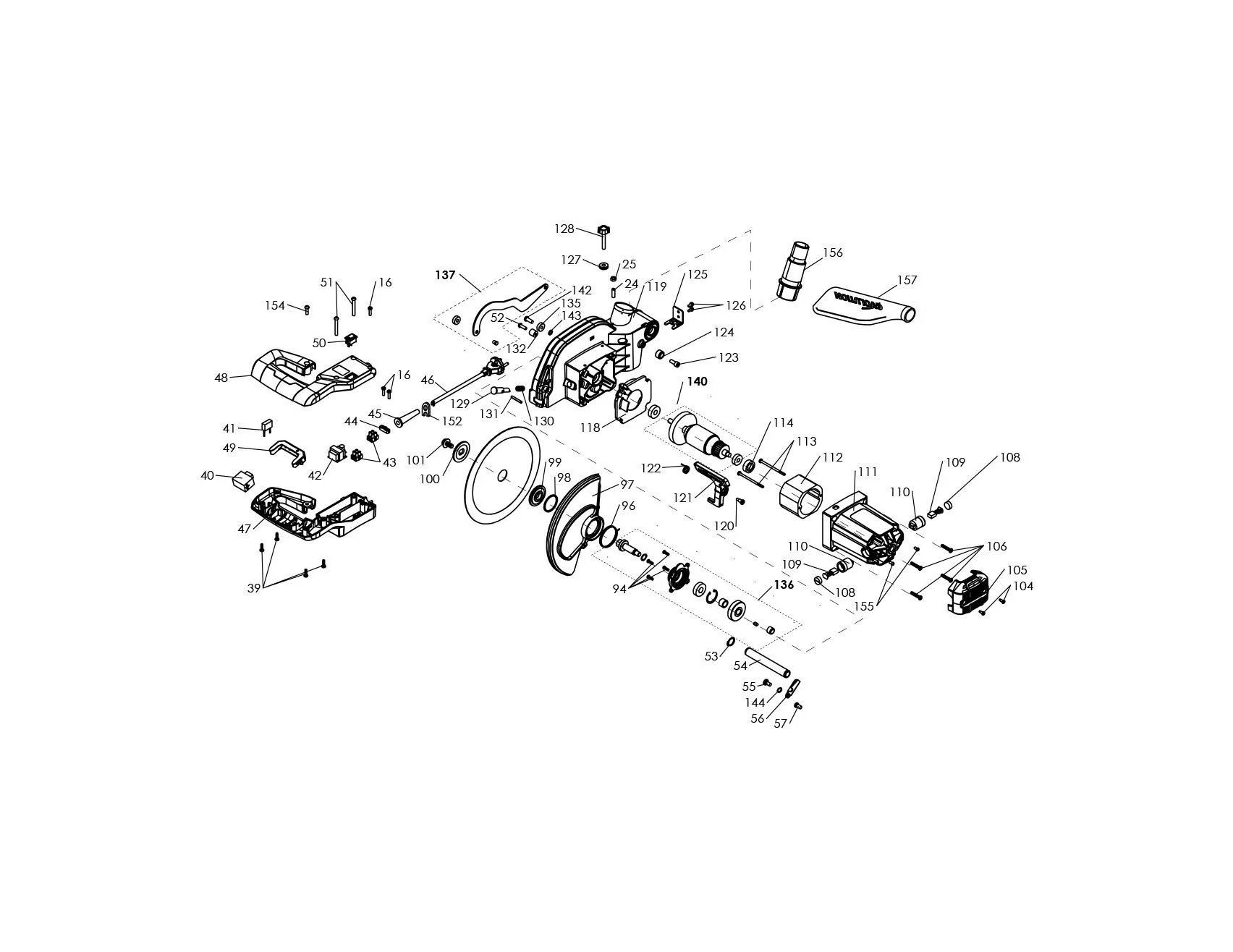 Evolution R210SMS+ 110v Sliding Mitre Saw Spare Parts (Head Section) (May 24 Onwards) - Image 2