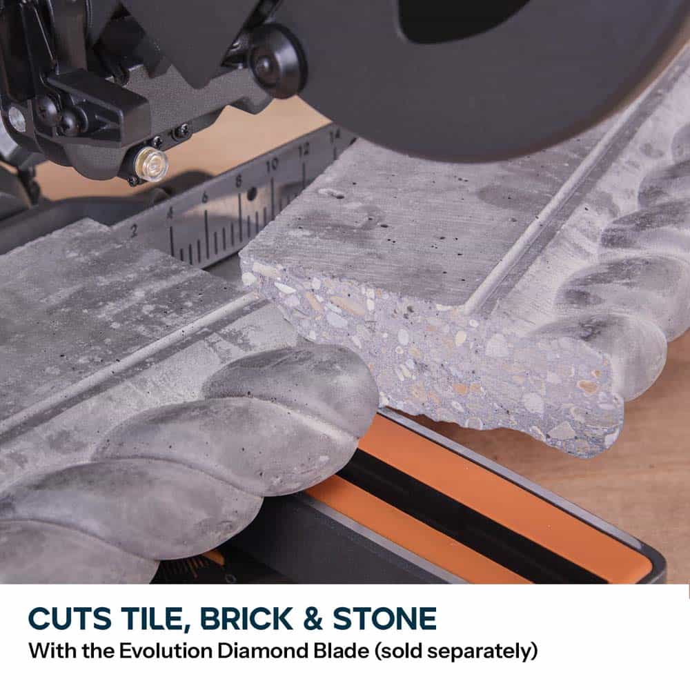 Evolution R210SMS-300+ 210mm Sliding Compound Mitre Saw With TCT Multi-Material Cutting Blade - Image 19