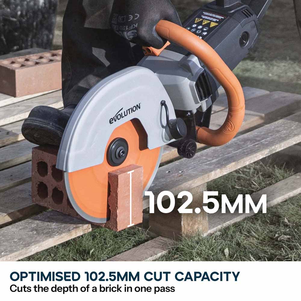 Evolution R255DCT 255mm 10" Electric Disc Cutter Concrete Saw with Premium Diamond Blade - Image 2