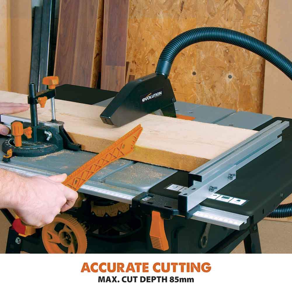 Evolution R255MTS 255mm Table Saw With TCT Multi-Material Cutting Blade (230v) - Image 4