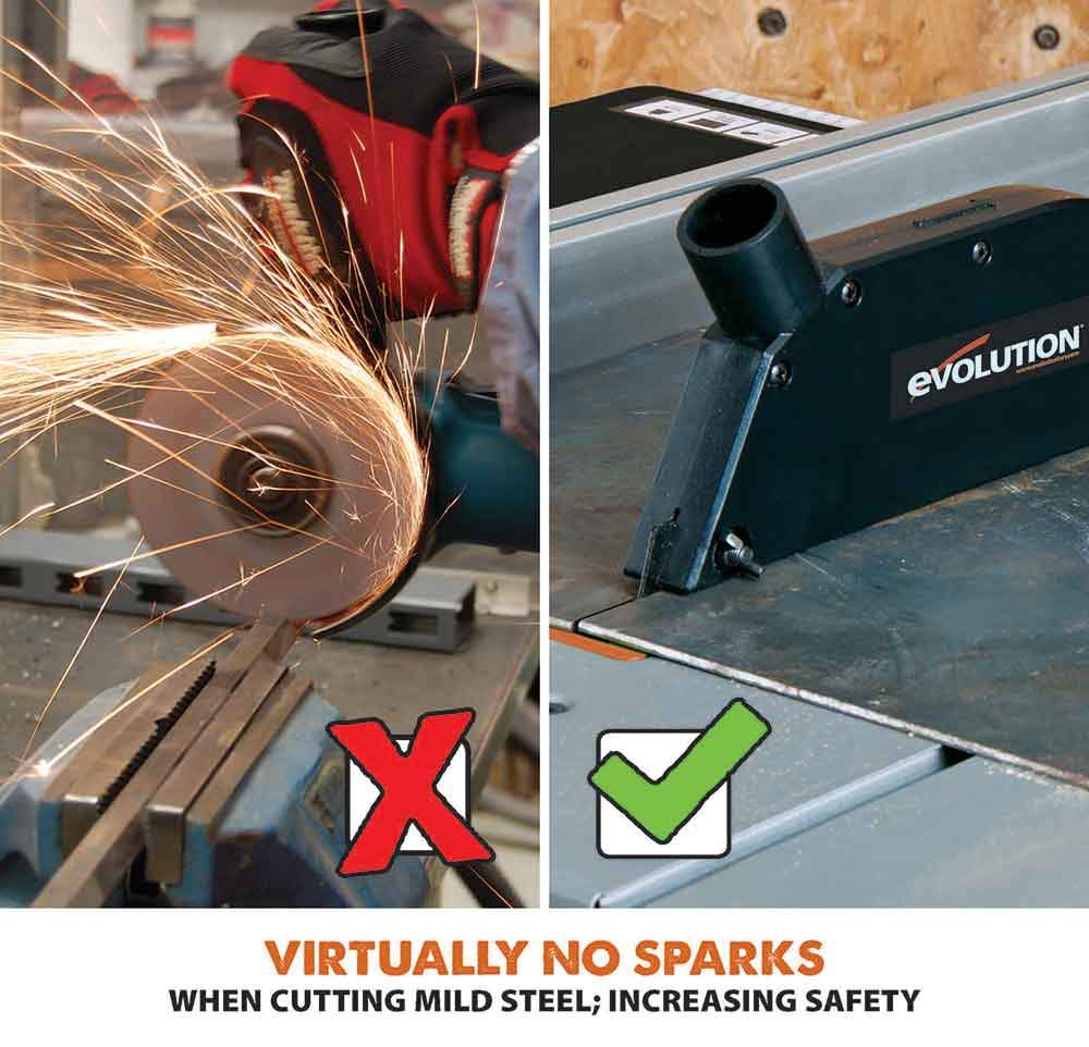 Evolution R255MTS 255mm Table Saw With TCT Multi-Material Cutting Blade (230v) - Image 9