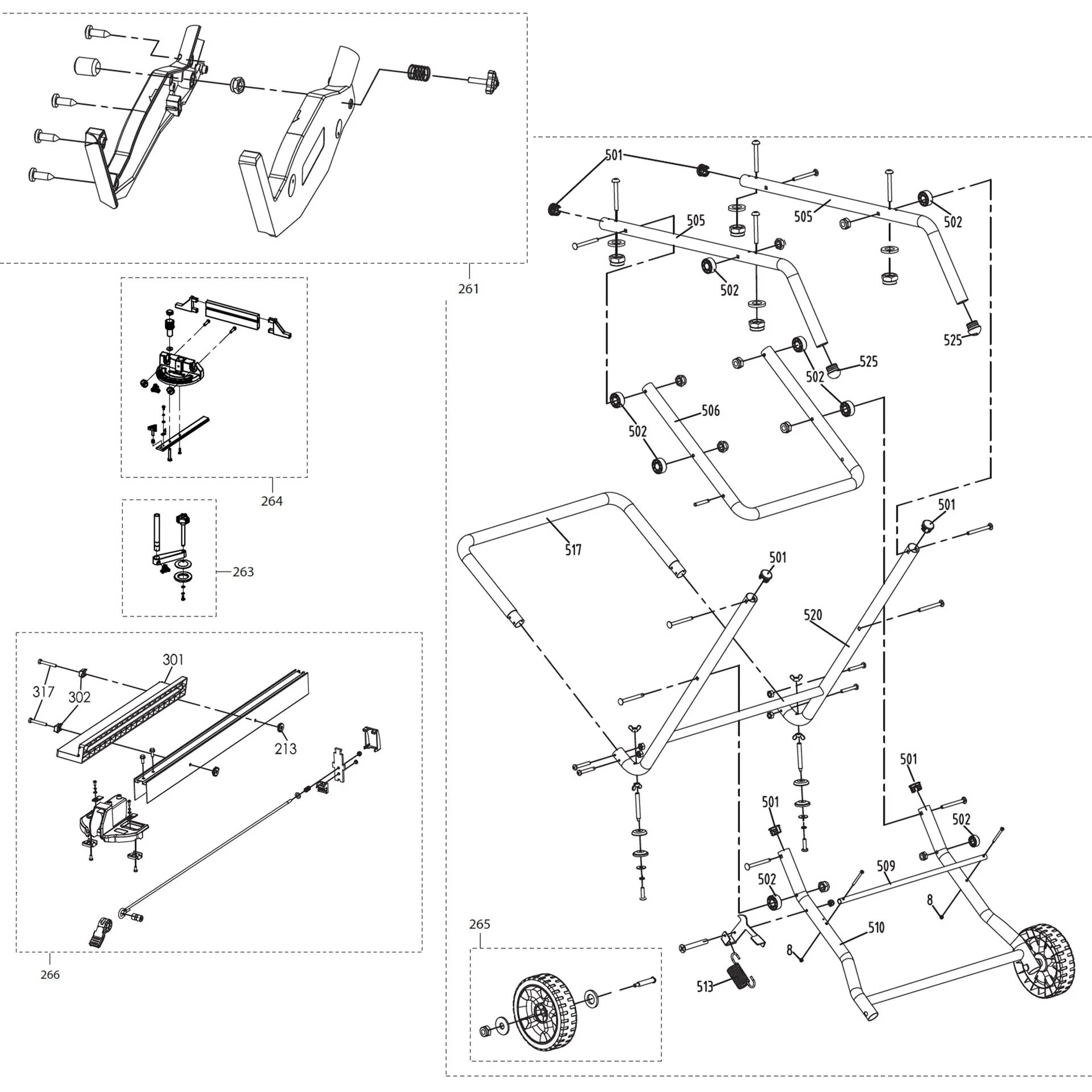 Evolution R255PTS Table Saw Spare Parts (Legs, Clamps, Fences & Blade Guard) - Image 2