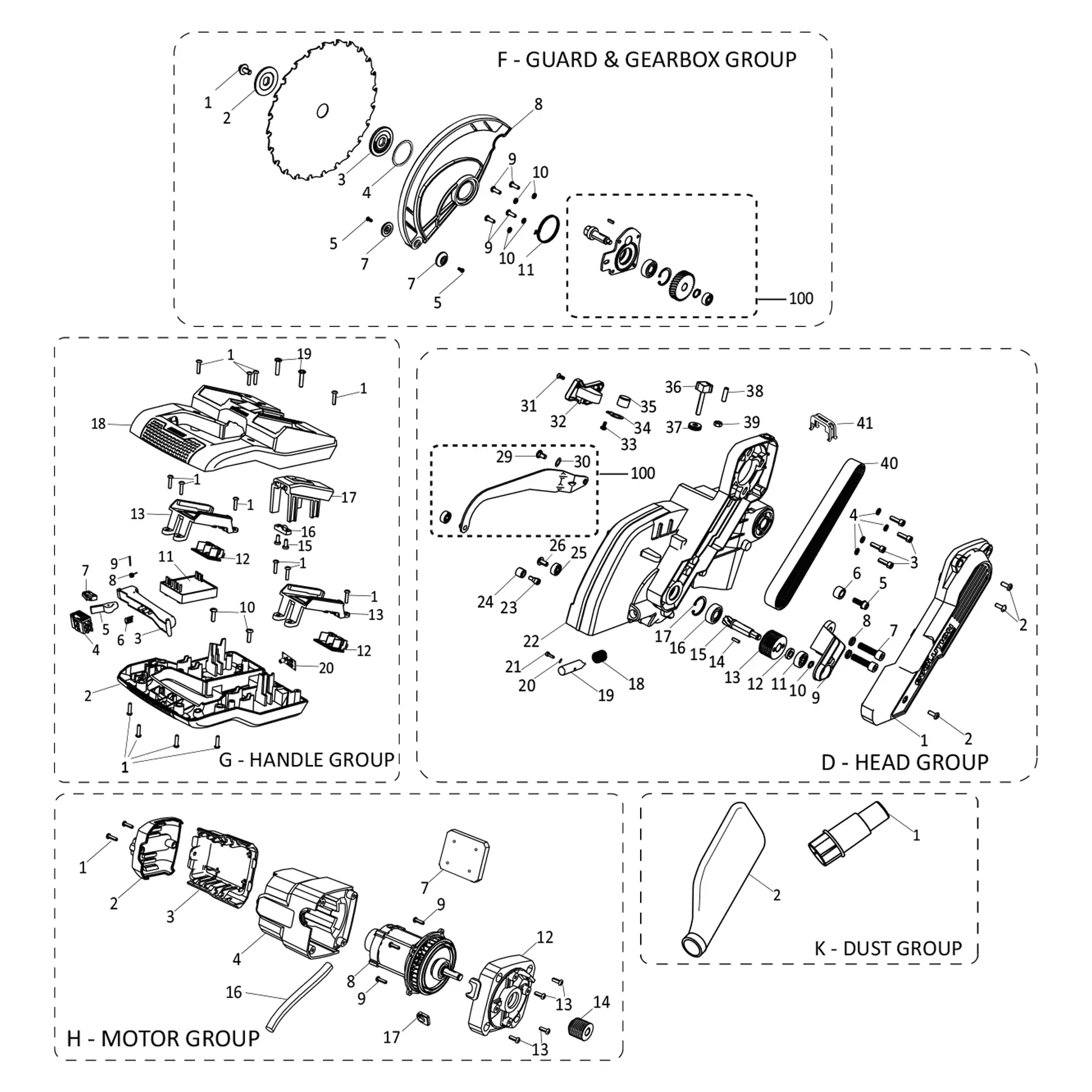 R255SMS-DB-Li Spare Parts (Head) - Image 2
